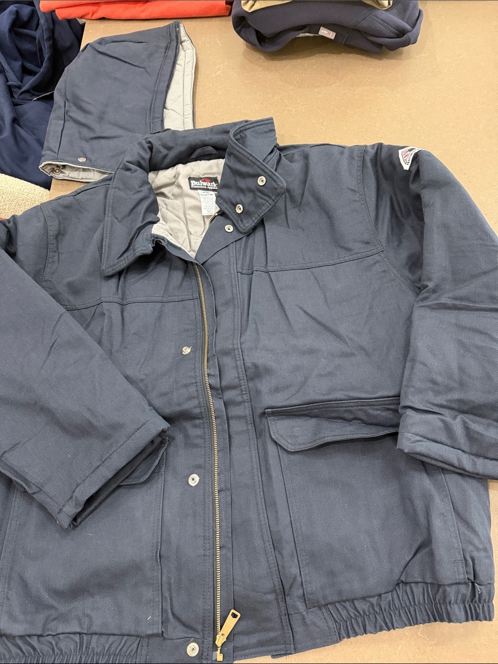Men's Navy Insulated Puffer Jacket - Workwear Style